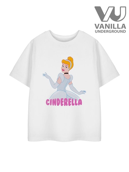 Vanilla Underground White Cinderella Girls Disney Princess Licensed 100% Cotton T-Shirt (E73347) | $30