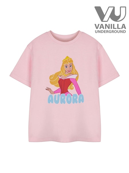 Vanilla Underground Pink Aurora Girls Disney Princess Licensed 100% Cotton T-Shirt (E73351) | €20