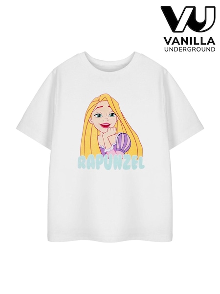 Vanilla Underground White Rapunzel Girls Disney Princess Licensed 100% Cotton T-Shirt (E73352) | €19