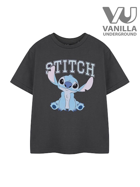Vanilla Underground Grey Girls Stitch Disney Licensed 100% Cotton T-Shirt (E73355) | €20