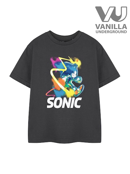 Vanilla Underground Grey Boys Sonic The Hedgehog Licensed 100% Cotton T-Shirt (E73365) | €20