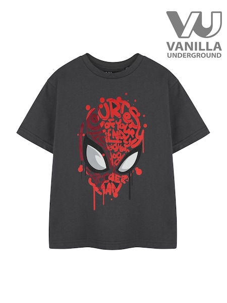 Vanilla Underground Grey Boys Marvel Spiderman Licensed 100% Cotton T-Shirt (E73369) | 69 QAR