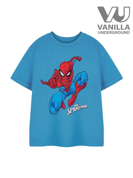 Vanilla Underground Blue Boys Marvel Spiderman Licensed 100% Cotton T-Shirt (E73370) | €20