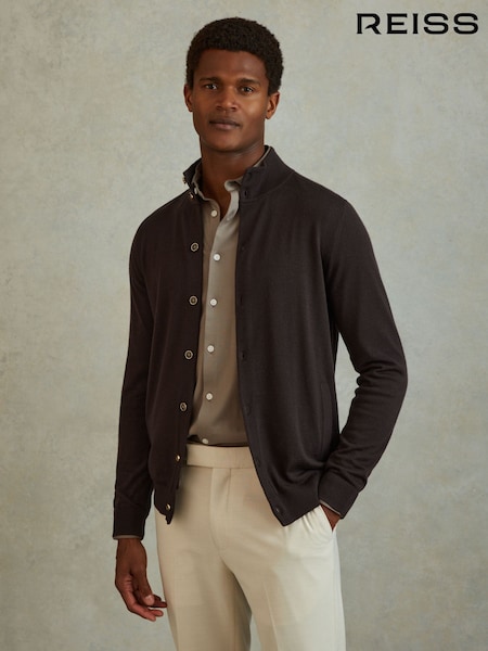 Reiss Harlow Merino Wool Button-Through Funnel Neck Cardigan (E73420) | € 155