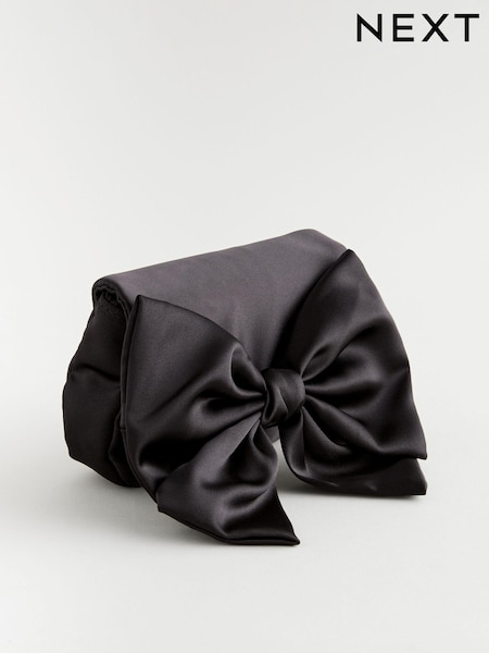 שחור - Statement Satin Bow Bag (E73577) | ‏59‏₪