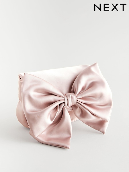 ורוד בהיר - Statement Satin Bow Bag (E73581) | ‏59‏₪
