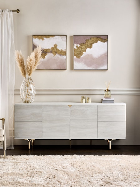 Light Evie Oak Effect Extra Large Sideboard (E73606) | €610