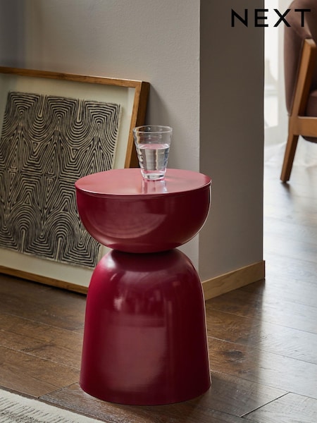 Red Loxley Metal Drum Side Table (E73611) | €125
