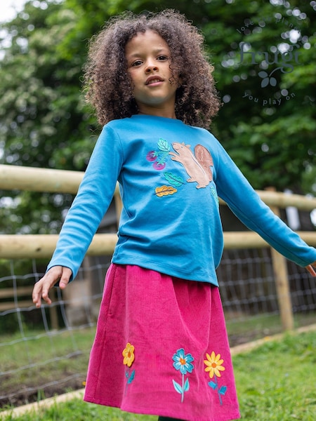 Frugi Blue Squirrel Applique Top (E74330) | AED58 - AED70