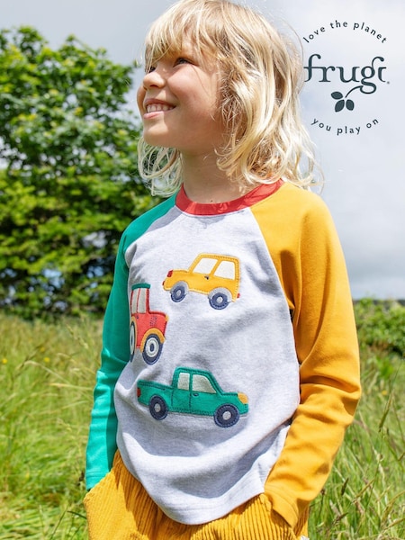 Frugi Boys Grey Multi Coloured Truck Top (E74331) | AED116 - AED140