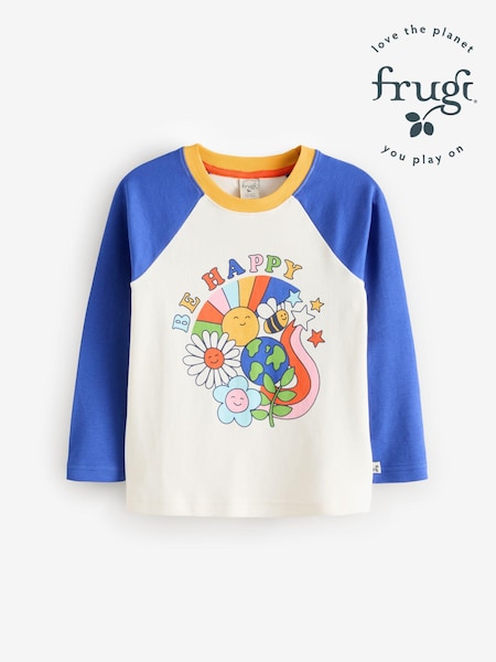 Frugi Bee Happy Raglan White Top (E74347) | AED116 - AED128