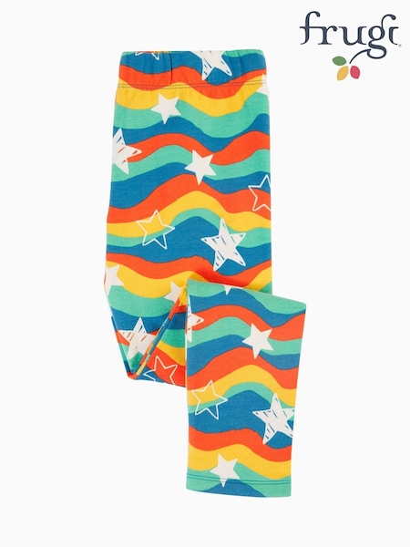 Frugi Blue Wavy Star Print Leggings (E74374) | kr257 - kr271