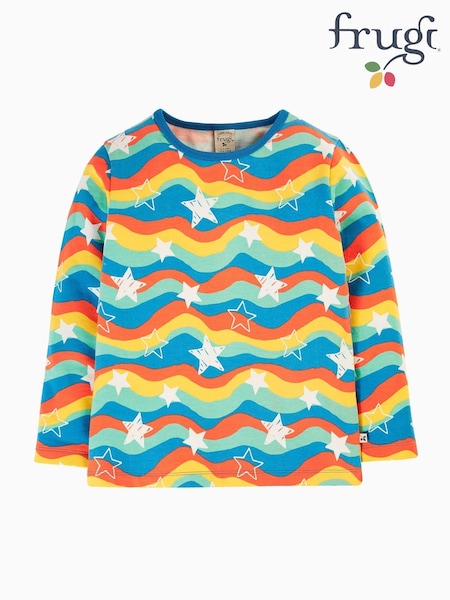 Frugi Blue Wavy Star Print Cosy Top (E74376) | €31 - €34