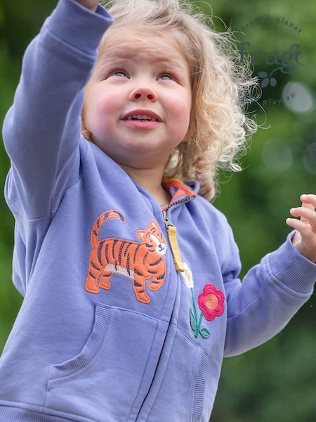 Frugi Girls Purple Tiger/Flower Hoodie (E74386) | 198 LEI - 219 LEI