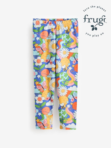 Frugi Blue Bright Happy Flowers Printed Leggings (E74393) | 25 € - 26 €