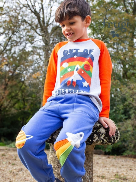 Frugi Blue Space Applique Joggers (E74402) | AED93 - AED99