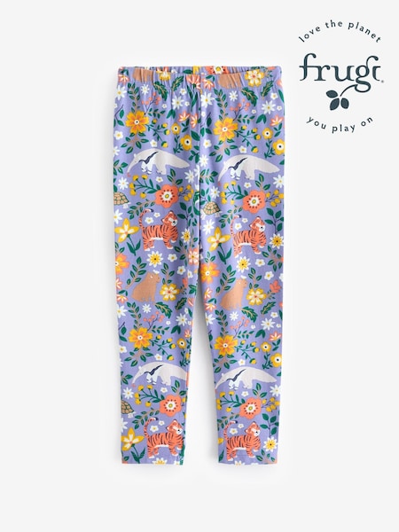 Frugi Purple All Over Print Leggings (E74416) | AED43 - AED49