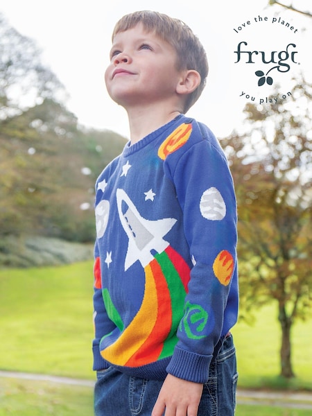 Frugi Boys Blue Space Knitted Jumper (E74422) | 33 € - 34 €