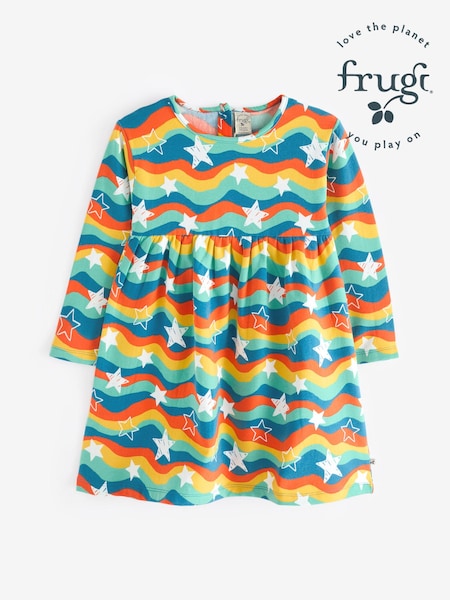 Frugi Blue Wavy Striped Star Dress (E74425) | € 50 - € 53
