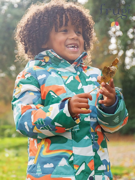 Frugi Blue Waterproof Wavy Stars Snow And Ski Coat (E74436) | 559 LEI - 596 LEI