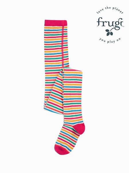 Frugi Pink Multi Stripe Norah Tights (E74439) | €19 - €20