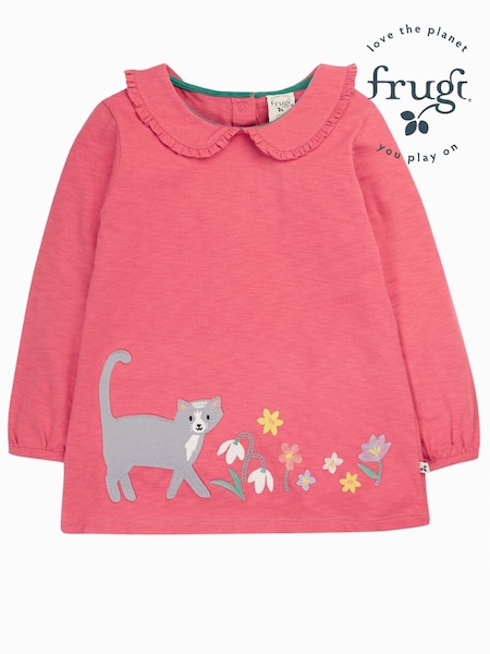 Frugi Pink Cat Collared Tunic Top (E74459) | 100 LEI - 116 LEI