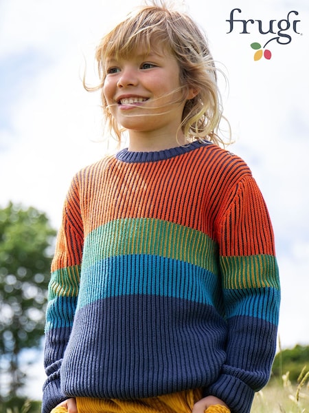 Frugi Boy's Blue Top Notch Jumper (E74470) | €45 - €48