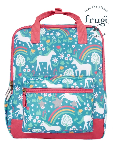 Frugi Blue Unicorns All Over Print Explorers Backpack (E74473) | €40