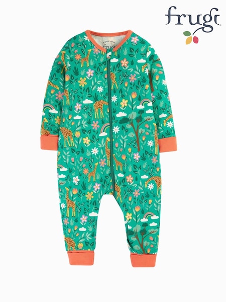 Frugi Green Giraffes Zelah Zip Up All-In-One (E74480) | € 31 - 35 €