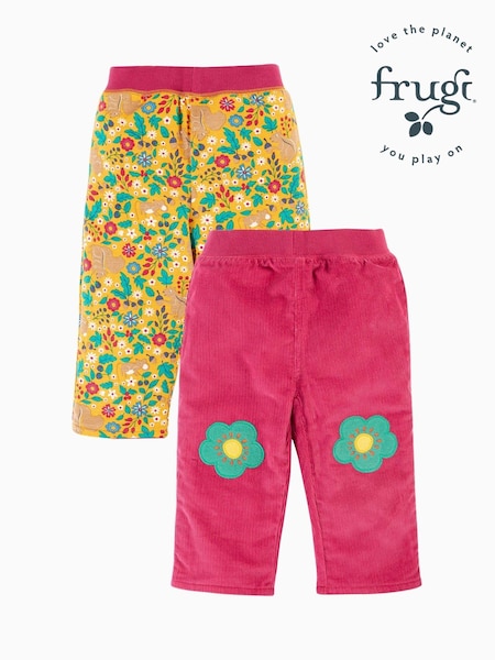 Frugi Girls Pink Corduroy Reversible Trousers (E74481) | 177 LEI - 187 LEI