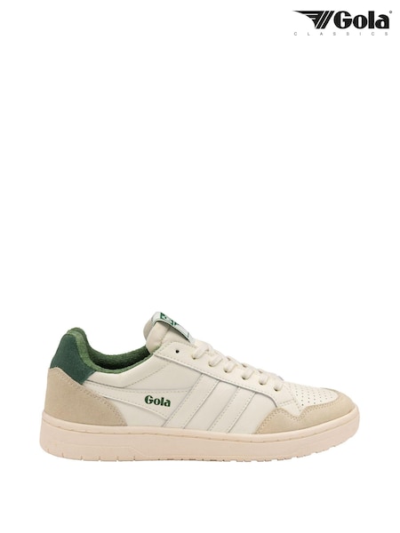 Gola White Ladies Eagle Leather Lace-Up Trainers (E74628) | ₪427