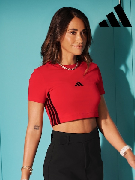 adidas Red Baby 3-Stripes T-Shirt (E74651) | R$ 195