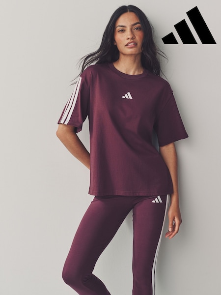 adidas Red Boyfriend 3-Stripes 100% Cotton T-Shirt (E74657) | 1,382 UAH