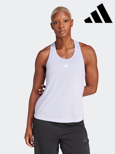 adidas Purple Train Essentials Minimal Branding Racerback Tank Top (E74669) | €28