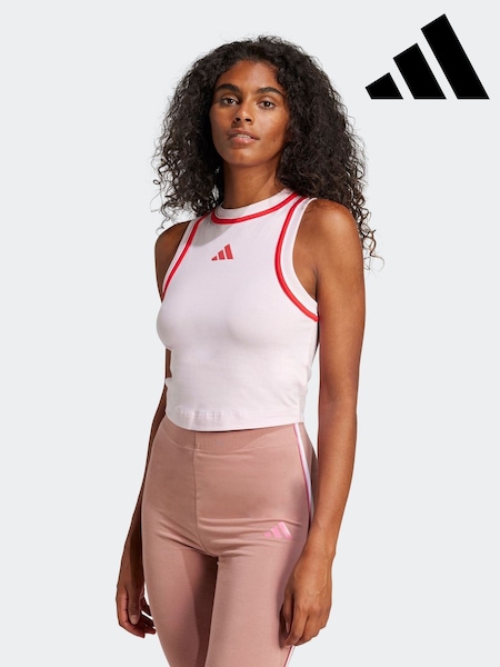adidas Pink Light Colourblock Crop Vest (E74679) | kr286