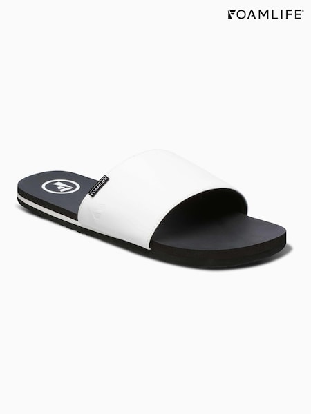 Foamlife White Mens Tarlan Slide Sliders (E74740) | ₪151