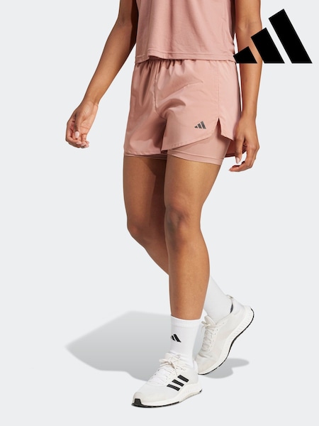 وردي - Adidas Aeroready Minimal 2-in-1 Shorts (E74763) | ‏210 ر.س.‏