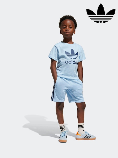 adidas originals Blue 100% Cotton Shorts And T-Shirt Set (E74845) | €46