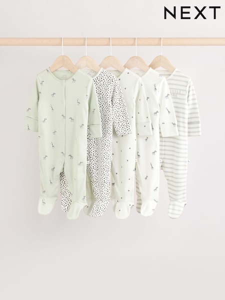 Verde - Baby 100% Cotton Sleepsuit 5 Pack (0mths-2yrs) (E74863) | 40 € - 43 €