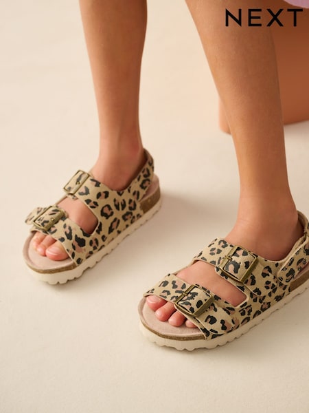 Animal Printed Standard Fit (F) Touch Fastening Strap Corkbed Sandals (E74897) | AED97 - AED132