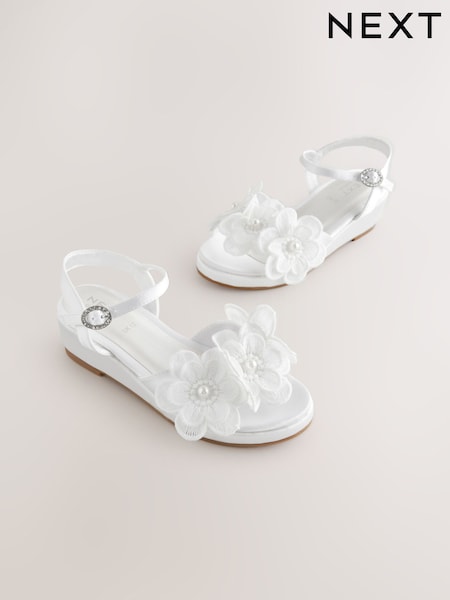 Blanco con mariposa - Wedge Heeled Occasion Sandals (E74898) | 35 € - 44 €