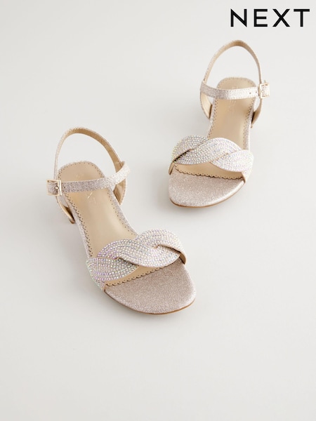 Ivory Glitter Heeled Sandals (E74900) | €30 - €41