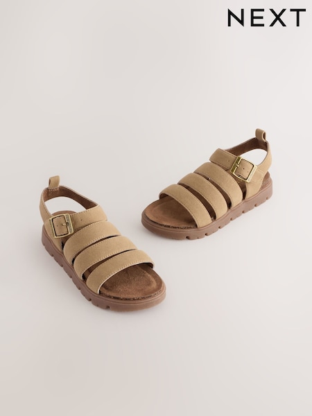 Tan Brown Chunky Corkbed Sandals (E74933) | ₪101 - ₪130