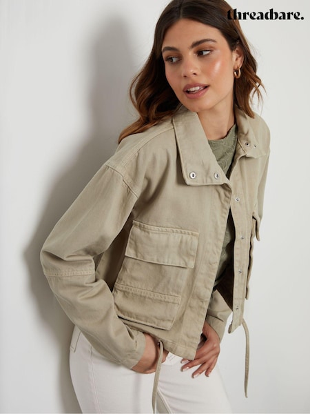 Verde - Jachetă utilitare Threadbare, ușoară 100% bumbac (E74944) | 150 LEI