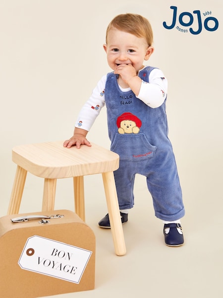 JoJo Maman Bébé Navy Appliqué Dungaree Set (E74974) | €47