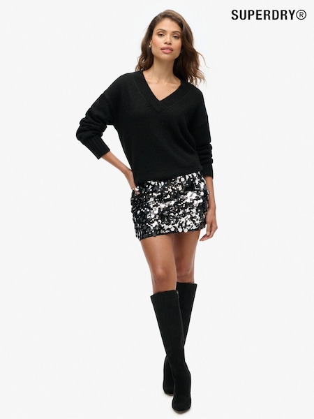 Silber - Superdry – Minirock mit Paillettenverzierung (E75018) | 34 €