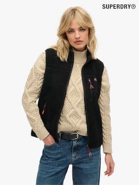 Черный - Superdry Outdoor Fleece 100% Cotton Gilet (E75019) | €99