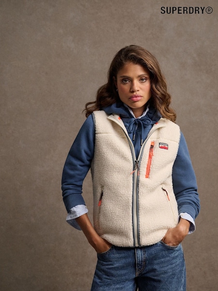 Crème - Superdry Outdoor Fleece 100% Cotton Gilet (E75020) | 96 €