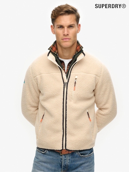 Blanc - Superdry Outdoor Full Zip Relaxed Fleece (E75023) | €109