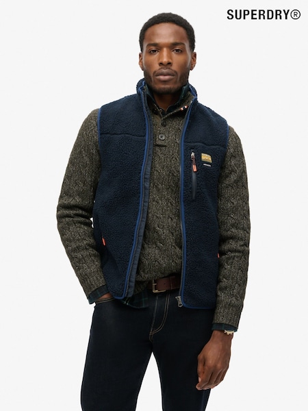 Sininen - Superdry Outdoor Fleece Relaxed Gilet (E75027) | €102